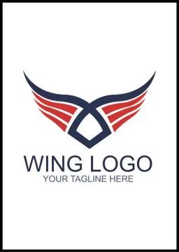 Wings Logo design Stock Illustration
