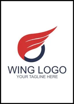 Wings Logo design Stock Illustration