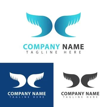 Wings Logo design Stock Illustration