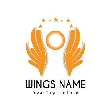 Wings Logo Design, Shield Wings Vector, Bird Feather Illustration Illustration
