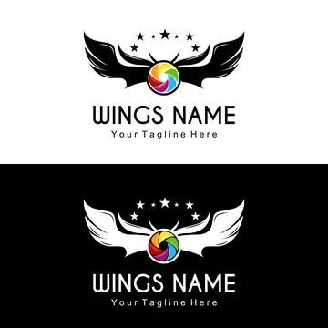 Wings Logo Design, Shield Wings Vector, Bird Feather Illustration Illustration