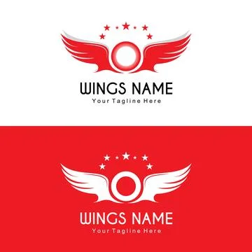 Wings Logo Design, Shield Wings Vector, Bird Feather Illustration Illustration