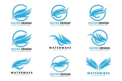 Wings Logo Design, Shield Wings Vector, Bird Feather Illustration 스톡 일러스트