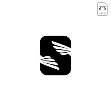 Wings logo initial s abstract design vector icon isolated Stock Illustration