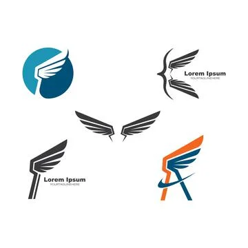 Wings logo symbol icon vector illustration Stock Illustration