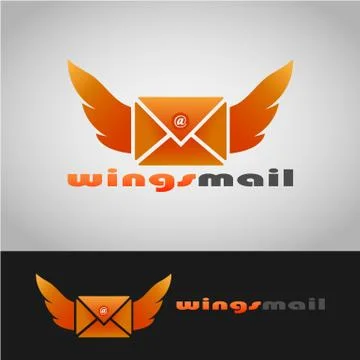 WINGS MAIL LOGO 2 Stock Illustration