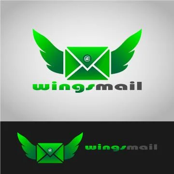 WINGS MAIL LOGO 3 Stock Illustration