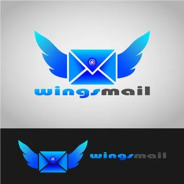 WINGS MAIL LOGO 4 Stock Illustration
