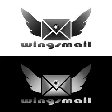 WINGS MAIL LOGO 5 Stock Illustration