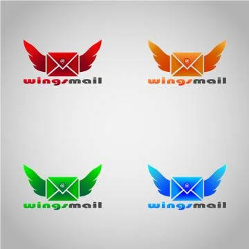 WINGS MAIL LOGO 6 Stock Illustration