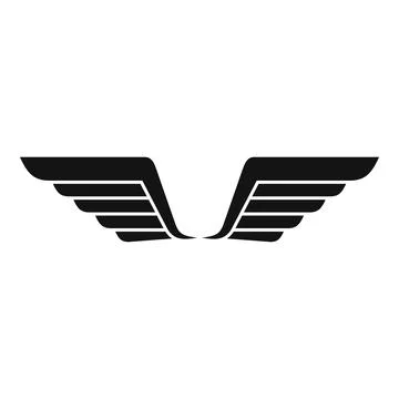 Wings nature icon, simple style Stock Illustration