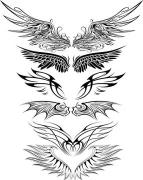Wings Ornaments Stock Illustration