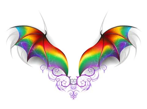 Wings of rainbow dragon Stock Illustration