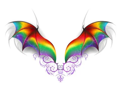 Wings of rainbow dragon Stock Illustration