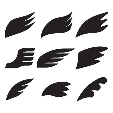 Wings. Set of design elements. Vector illustration. Stock Illustration