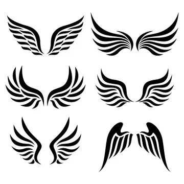 Wings set Ilustração Stock