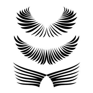 Wings. Set of Simple logo or sign element Vector illustration. Stock Illustration