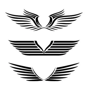 Wings. Set of Simple logo or sign element Vector illustration. Stock Illustration