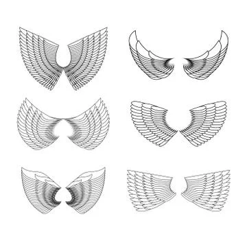 Wings Set. Vector illustration Illustrazione stock