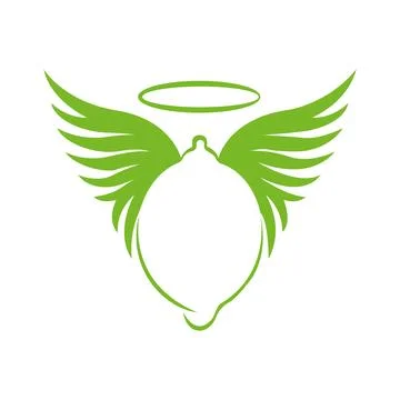 Wings sign paper whitish vector logo Simple Hooded Angel Logo  Life and Death De Stock Illustration