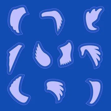 Wings  silhouette icon set.   Editable and design suitable vector Stock Illustration