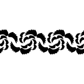 Wings. Silhouette. Repeating horizontal border. Illustrazione stock