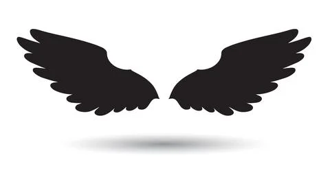 Wings silhouette on white background vector illustration Illustrazione stock