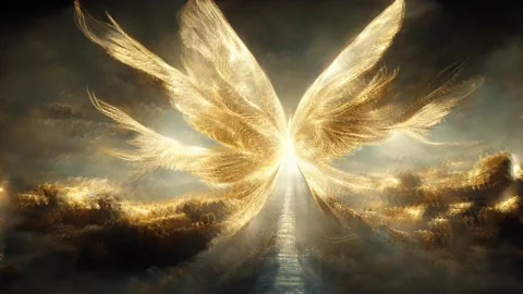 Wings In Space Stars Motion Background, Animation Loop Stock Footage 212432308