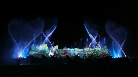 Wings of time performed on the beach in Sentosa, Singapore. 스톡 동영상 47761272