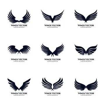 Wings Vector Logo Template Set Stock Illustration