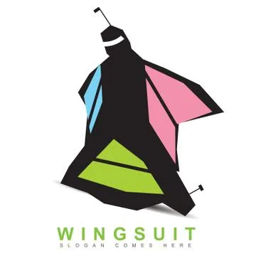 Wingsuit base logo Illustrazione stock