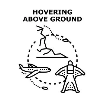 Wingsuit flying activity experiencing extreme adventure Stock Illustration