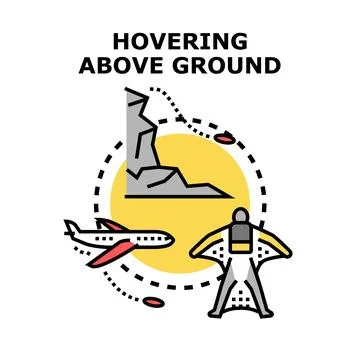 Wingsuit flying activity experiencing extreme adventure Stock Illustration