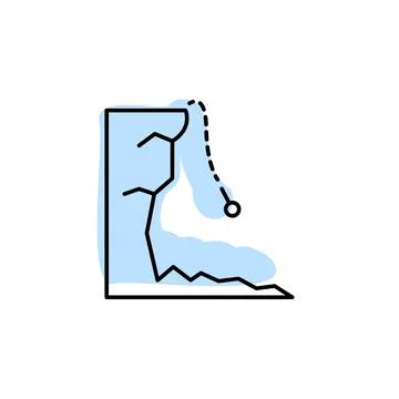 Wingsuit, mountain with color shadow vector icon in adventure set Stock Illustration
