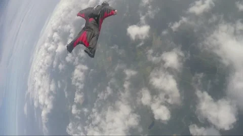 Wingsuit skydiving Stock Footage