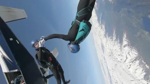 Wingsuit skydiving Stock Footage 136754254