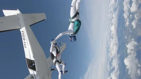 Wingsuit skydiving Stock Footage 136754426