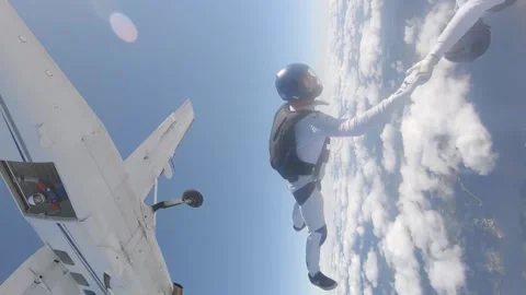 Wingsuit skydiving Stock Footage 136754468