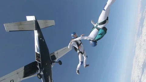 Wingsuit skydiving Stock Footage 136754624