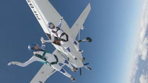 Wingsuit skydiving Stock Footage 136754664