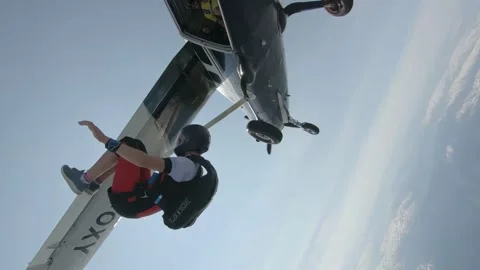 Wingsuit skydiving Stock Footage 136754673