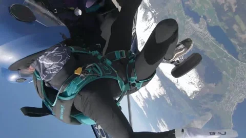 Wingsuit skydiving Stock Footage 136754733