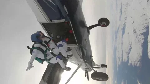 Wingsuit skydiving Stock Footage 136754747