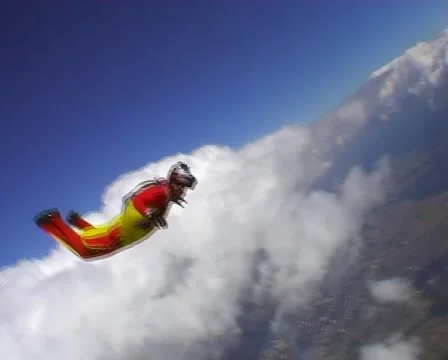 Wingsuit skydiving jump Stock Footage 44520362