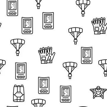 Wingsuiting Sport Vector Seamless Pattern Stock Illustration