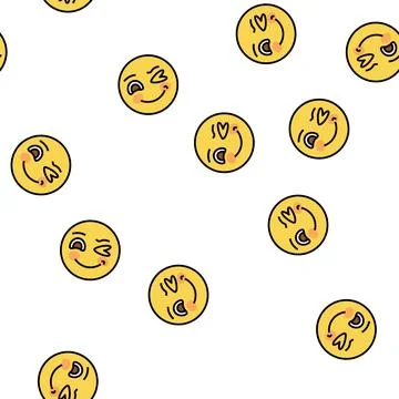 Wink emoji vector seamless pattern Ilustración de archivo