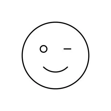 Wink, emotions icon. Simple line, outline vector expression of mood icons for ui Ilustración de archivo