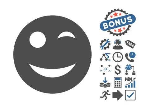 Wink Flat Vector Icon With Bonus Ilustración de archivo