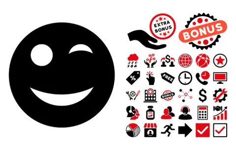 Wink Flat Vector Icon with Bonus Ilustración de archivo