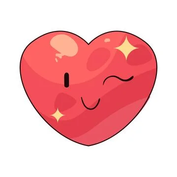Wink heart illustration Ilustración de archivo
